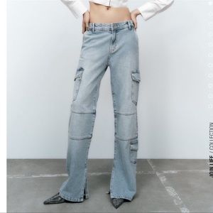 Zara cargo jean with slit